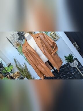 Cider Butterscotch Brown Pu Leather Jacket XL